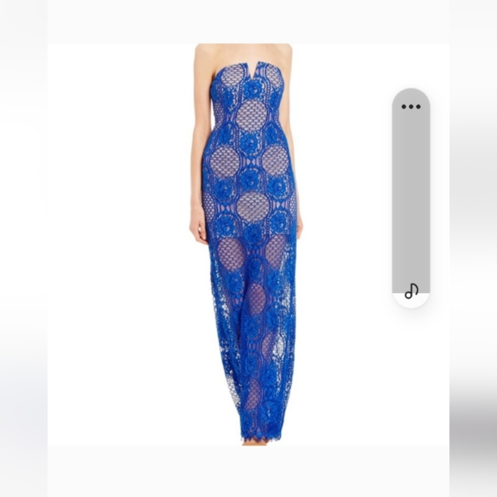 Elegant Blue Lace Halter Dress